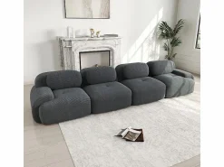 DripeX Sofá Modular | Set de Sofá Modular de Pana Acanalada: Pouf - 92.5x75x44cm -