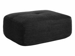 DripeX Sofá Modular * Set de Sofá Modular de Pana Acanalada: Pouf - 92.5x75x44cm - Negro