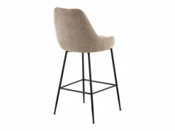 Set de 2 taburetes de bar de tela rizada y metal negro - - TOYBA < Vente-unique Best