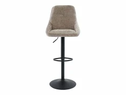 Set de 2 taburetes de bar de tela texturizada y metal - Altura ajustable - - LARANZA < Vente-unique Best