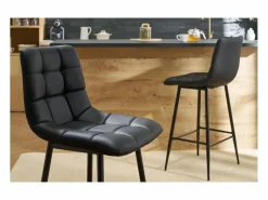 Miliboo Muebles De Bar|Taburete Alto * Set de 2 taburetes de cocina de diseño 65 cm MAXWELL Negro