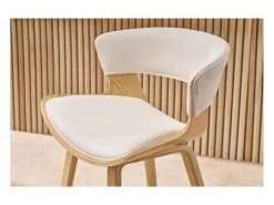 Miliboo Muebles De Bar|Taburete Alto * Set de 2 taburetes de cocina de diseño con madera clara 65 cm SYRAH Blanco