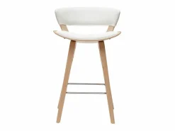 Miliboo Muebles De Bar|Taburete Alto * Set de 2 taburetes de cocina de diseño con madera clara 65 cm SYRAH Blanco