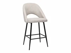 Miliboo Muebles De Bar|Taburete Alto * Set de 2 taburetes de cocina efecto aterciopelado texturizado 65 cm COSETTE Beige