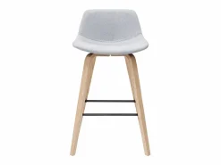 Miliboo Muebles De Bar|Taburete Alto * Set de 2 taburetes de cocina nórdicos y madera 65 cm NONIE Gris claro