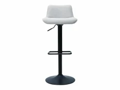 Miliboo Muebles De Bar|Taburete Alto * Set de 2 taburetes de cocina regulables y giratorios 360º de tejido efecto aterciopelado y metal BOOST Beige