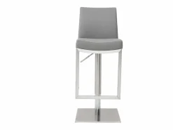 Miliboo Muebles De Bar|Taburete Alto * Set de 2 taburetes de cocina regulables es con acero cromado KYLE Gris