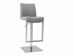 Miliboo Muebles De Bar|Taburete Alto * Set de 2 taburetes de cocina regulables es con acero cromado KYLE Gris
