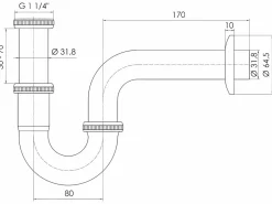 Tycner Cañería * Sifón Lavabo Cromod Universal Plateado