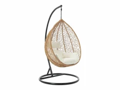 MYLIA Sillón Colgante | Silla colgante de mimbre sintético - Natural claro - CAMPLI de