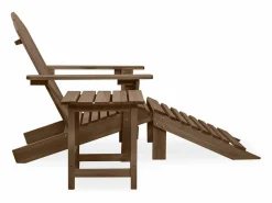 Clicnbuy Tumbona | Silla con otomana y mesa jardín Adirondack abeto macizo marrón