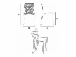 AHD Sillas Y Lotes De Sillas | Silla de cocina o de comedor de Policarbonato Gruvyer - Gris