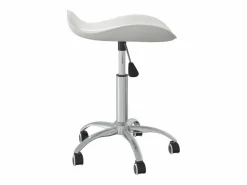 Clicnbuy Taburete De Oficina * Silla de oficina de cuero sintético Blanco