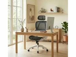 ADEC Silla De Escritorio * Silla de oficina Ergo altura regulable transpirable 118-124x70x70 cm Blanco