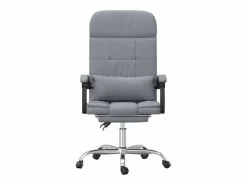 Clicnbuy Silla De Oficina * Silla de oficina reclinable con masaje de tela claro Gris