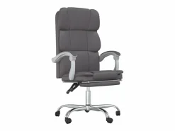 Clicnbuy Silla De Oficina * Silla de oficina reclinable cuero sintético Gris