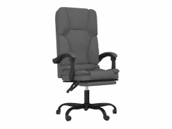 Clicnbuy Silla De Oficina * Silla de oficina reclinable con masaje de tela oscuro Gris