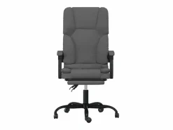 Clicnbuy Silla De Oficina * Silla de oficina reclinable con masaje de tela oscuro Gris
