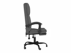 Clicnbuy Silla De Oficina * Silla de oficina reclinable con masaje de tela oscuro Gris