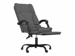 Clicnbuy Silla De Oficina * Silla de oficina reclinable con masaje de tela oscuro Gris