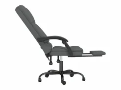 Clicnbuy Silla De Oficina * Silla de oficina reclinable con masaje de tela oscuro Gris