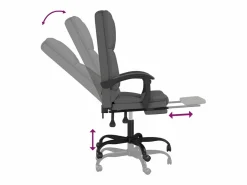 Clicnbuy Silla De Oficina * Silla de oficina reclinable con masaje de tela oscuro Gris