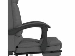 Clicnbuy Silla De Oficina * Silla de oficina reclinable con masaje de tela oscuro Gris