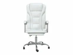 Clicnbuy Silla De Oficina * Silla de oficina reclinable cuero sintético Blanco