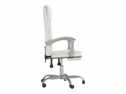 Clicnbuy Silla De Oficina * Silla de oficina reclinable cuero sintético Blanco
