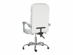 Clicnbuy Silla De Oficina * Silla de oficina reclinable cuero sintético Blanco