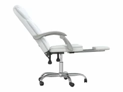 Clicnbuy Silla De Oficina * Silla de oficina reclinable cuero sintético Blanco