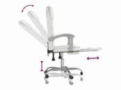 Clicnbuy Silla De Oficina * Silla de oficina reclinable cuero sintético Blanco