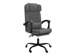 Clicnbuy Silla De Oficina * Silla de oficina reclinable cuero sintético Gris