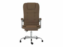 Clicnbuy Silla De Oficina * Silla de oficina reclinable con masaje de tela marrón Marru00f3n