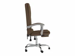 Clicnbuy Silla De Oficina * Silla de oficina reclinable con masaje de tela marrón Marru00f3n