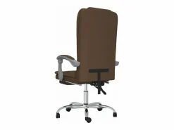 Clicnbuy Silla De Oficina * Silla de oficina reclinable con masaje de tela marrón Marru00f3n