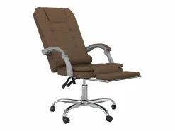 Clicnbuy Silla De Oficina * Silla de oficina reclinable con masaje de tela marrón Marru00f3n