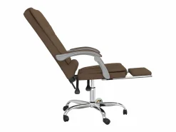Clicnbuy Silla De Oficina * Silla de oficina reclinable con masaje de tela marrón Marru00f3n