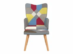 Silla de relajación con reposapiés tela patchwork < Clicnbuy Discount