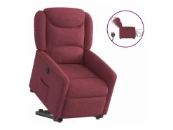 Silla de relax | Sillón eléctrico reclinable elevable de tela tinto SHL7947 < New
