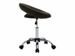 Clicnbuy Taburete De Oficina * Silla de trabajo con ruedas cuero sintético marrón Marru00f3n