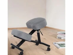 AHD Taburete De Oficina * Silla ergonómica de rodillas postural modelo sueco de tejido Balancesteel Lux - Gris