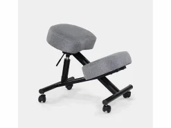 AHD Taburete De Oficina * Silla ergonómica de rodillas postural modelo sueco de tejido Balancesteel Lux - Gris