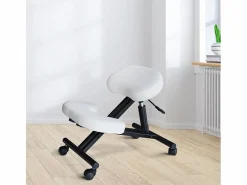 AHD Taburete De Oficina * Silla ergonómica de rodillas para oficina modelo sueco metal Balancesteel - Blanco