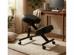 AHD Taburete De Oficina | Silla ergonómica de rodillas postural modelo sueco metal polipiel Balancesteel Lux