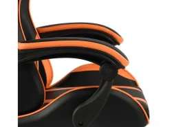 Silla gaming con reposapiés cuero sintético negro y < vidaxl Online