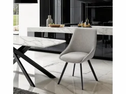 AHD Sillas Y Lotes De Sillas | Silla giratoria de tela para salón-comedor de diseño moderno Navya - claro