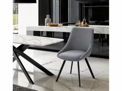 AHD Sillas Y Lotes De Sillas * Silla giratoria de tela para salón-comedor de diseño moderno Navya - Oscuro Gris
