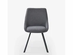 AHD Sillas Y Lotes De Sillas * Silla giratoria de tela para salón-comedor de diseño moderno Navya - Oscuro Gris