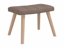 Silla mecedora con reposapiés tela gris taupe ES44386 < Clearance